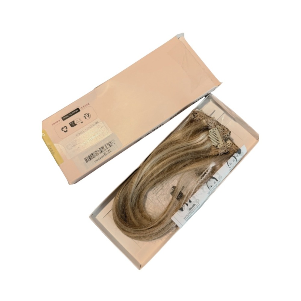 Hairro 6PC 14" Human Hair Clip In Extensions Blonde #12P613 36g Short Hairpieces - Picture 7 of 7